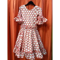 -VESTIDO ANDALUCIA ROJO LUNARES BLANCOS 7