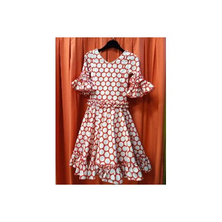 -VESTIDO ANDALUCIA ROJO LUNARES BLANCOS 7