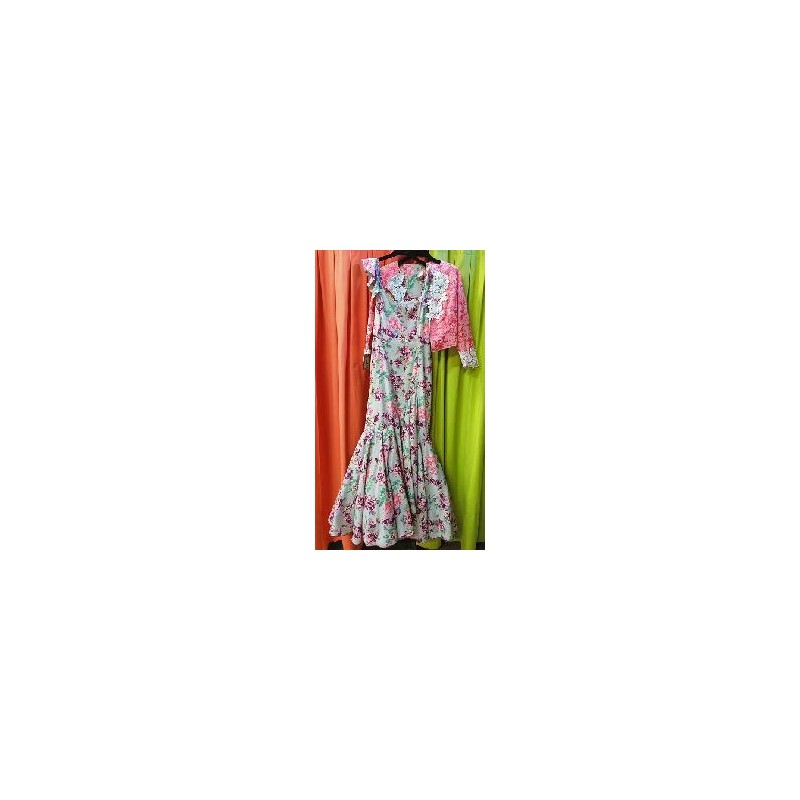 -VESTIDO ESPERANZA ESTAMPADO FLORES CON CHAQUETILLA A JUEGO 42