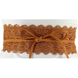 FAJIN ECOPIEL CON ENCAJE MARRON CAMEL