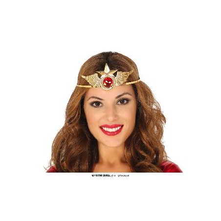 DIADEMA METAL ORO SUPER HERO