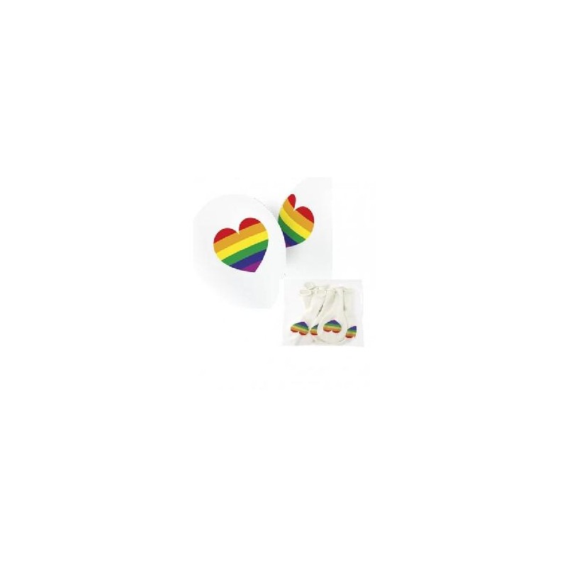 -SET GLOBO CORAZON ARCOIRIS 90 CM