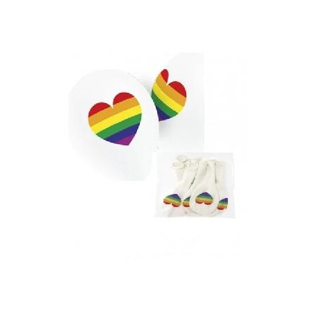 -SET GLOBO CORAZON ARCOIRIS 90 CM