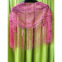 MANTONCILLO DE GANCHILLO FUCSIA INFANTIL