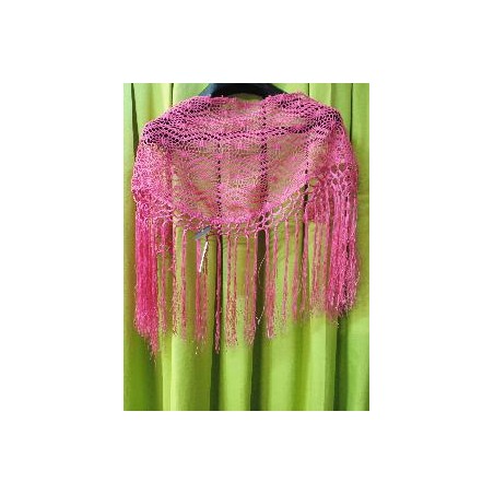 MANTONCILLO DE GANCHILLO FUCSIA INFANTIL