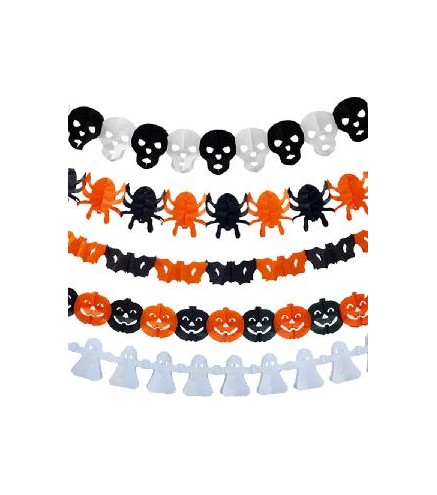 -GUIRNALDA CALAVERA  HALLOWEN SURTIDAS NARANJA,NEGRA.