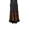 -FALDA NEGRA GODETS CON LUNARES NARANJA L