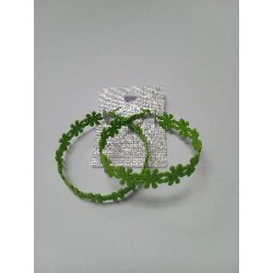 PENDIENTES ARO METAL VERDE PISTACHO