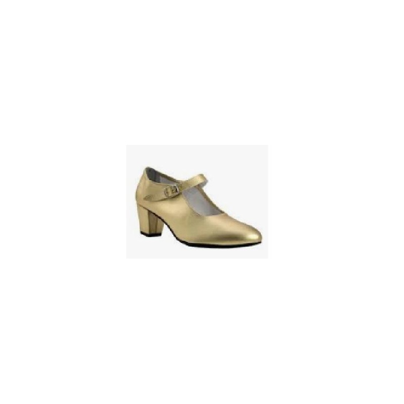 -ZAPATO FLAMENCO POLIPIEL HEBILLA ORO 36