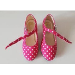 -ZAPATO FLAMENCO POLIPIEL FUCSIA LUNARES 31