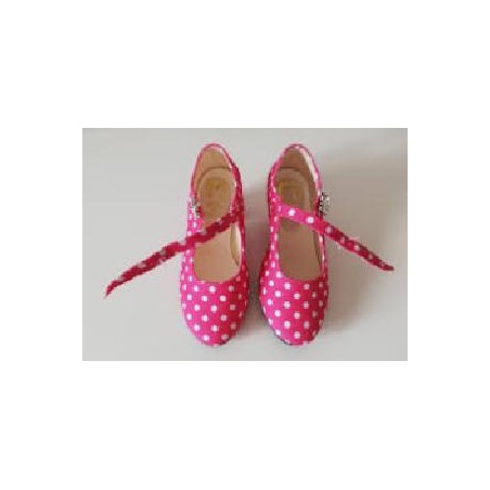 -ZAPATO FLAMENCO POLIPIEL FUCSIA LUNARES 31