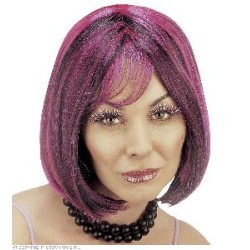 -PELUCA KIMBERLY MECHAS FUCSIA Y NEGRA