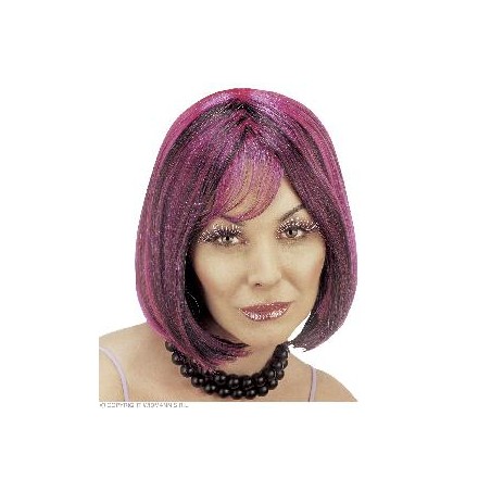 -PELUCA KIMBERLY MECHAS FUCSIA Y NEGRA