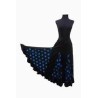 -FALDA FLAMENCA NEGRA CON GODETS AZUL XXL
