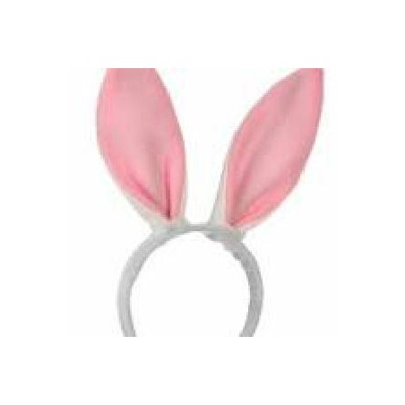 DIADEMA BLANCA Y ROSA CONEJO