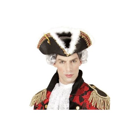 -TRICORNIO CON ACABADO EN MARABOU FIELTRO