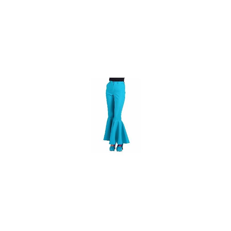 -PANTALON AÑOS 70 ACAMPANADO AZUL XXS