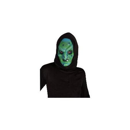 -MASCARA BRUJA VERDE CON TUNICA INFANTIL