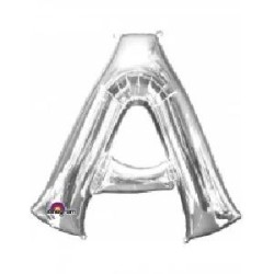 -GLOBO FOIL PLATA LETRA ´´A´´ 86 CM