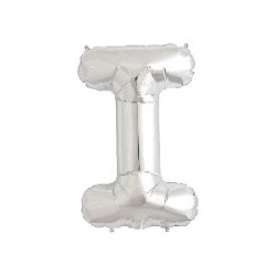 -GLOBO PLATA LETRA "I" 86 CM