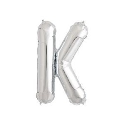 -GLOBO PLATA LETRA "K" 86 CM