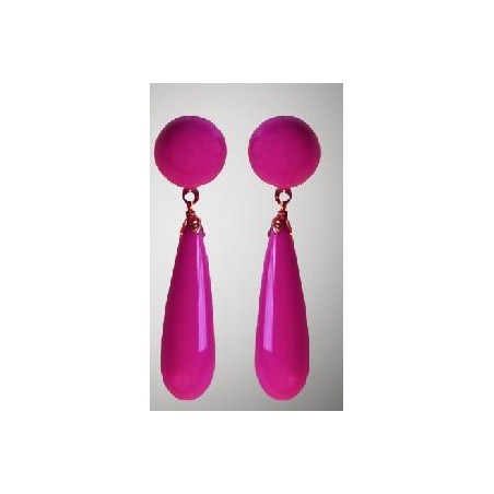 PENDIENTE FLAMENCA LAGRIMA FUCSIA