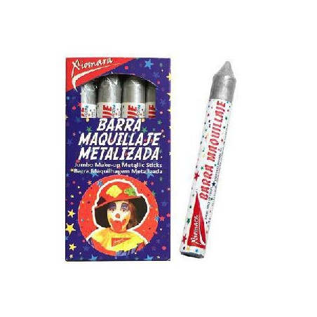 -BARRA MAQUILLAJE PLATA METALIZADA