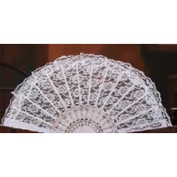 ABANICO CALADO DE MADERA LACADA BLANCO