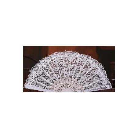 ABANICO CALADO DE MADERA LACADA BLANCO