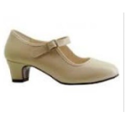 -ZAPATO FLAMENCO POLIPIEL BEIG HEBILLA 34