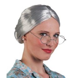 -PELUCA ABUELA CON MOÑO GRIS