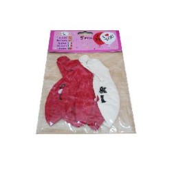 -SET GLOBOS LED " I LOVE YOU" BLANCO-ROJO 30 CM