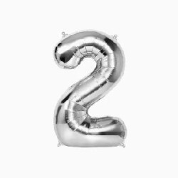 -GLOBO FOIL PLATA METALIZADO Nº 2