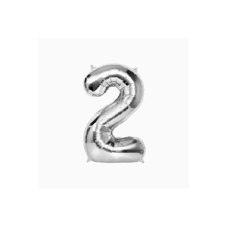 -GLOBO FOIL PLATA METALIZADO Nº 2