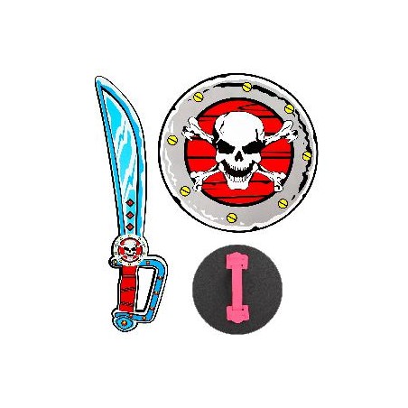 SET ESPADA Y ESCUDO CRUZADO GOMA EVA 52 CM.