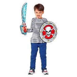 SET ESPADA Y ESCUDO CRUZADO GOMA EVA 52 CM.