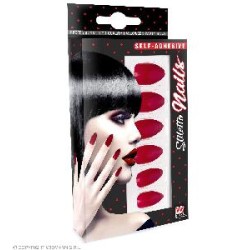 -SET UÑAS ESTILETE AUTOADHESIVAS ROJAS