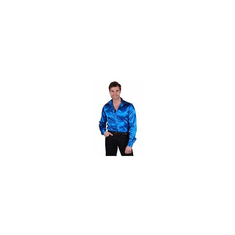-CAMISA SATIN AZUL XS