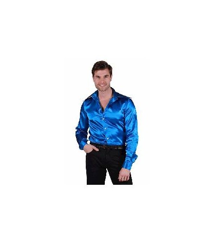 -CAMISA SATIN AZUL XS