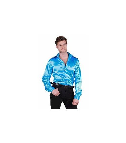-CAMISA SATINADA AZUL CELESTE S
