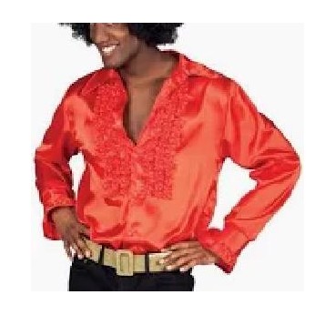 -CAMISA NARANJA SATEN DISCO S