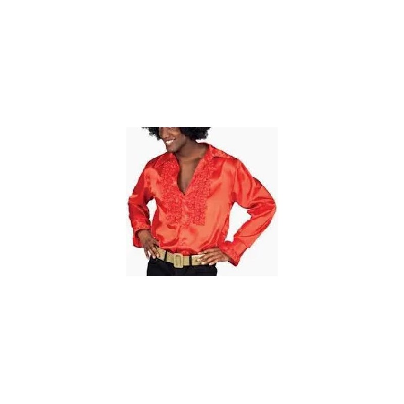 -CAMISA NARANJA SATEN DISCO S
