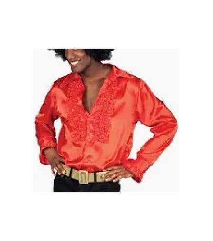 -CAMISA NARANJA SATEN DISCO S