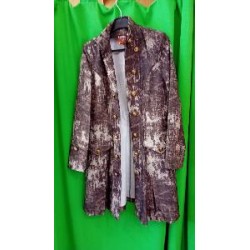 -CHAQUETA LARGA IMITACION A DESGASTADA MUJER M