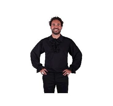 -CAMISA NEGRA CON CHORRERA PIRATA- EDAD MEDIA XS