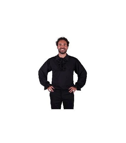 -CAMISA NEGRA CON CHORRERA PIRATA- EDAD MEDIA XS