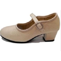 -ZAPATO FLAMENCO LONA BEIG HEBILLA 31