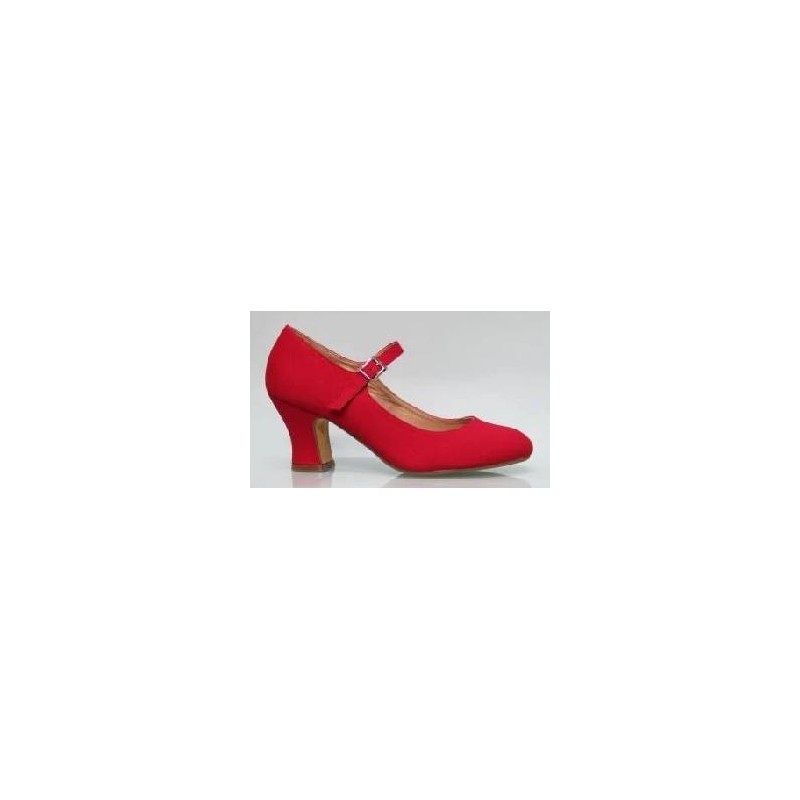 -ZAPATO FLAMENCO LONA ROJO HEBILLA 29