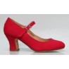 -ZAPATO FLAMENCO LONA ROJO HEBILLA 29