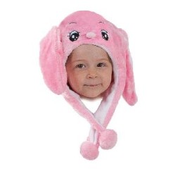 -GORRO CABEZA DE CONEJITA COLOR ROSA